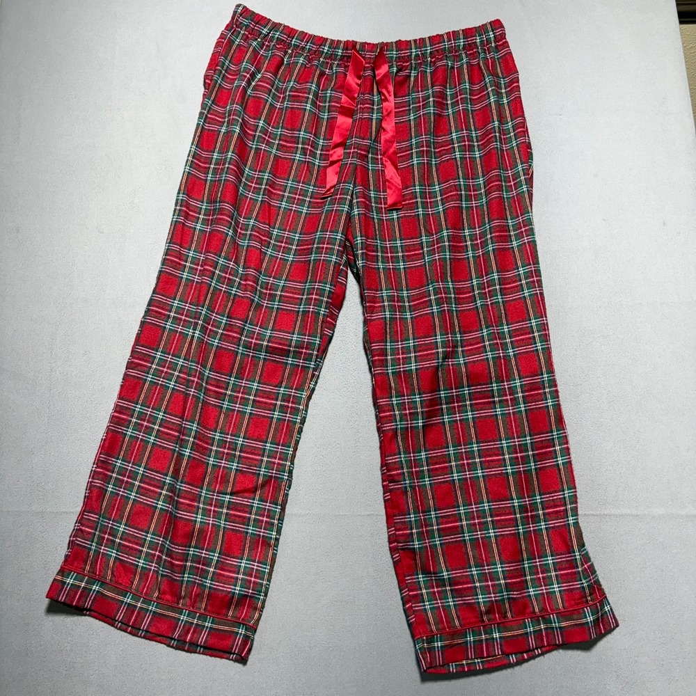 Disney Store Red Plaid Pajama Pants Womens 2XL Holiday Tartan Lounge Sleepwear